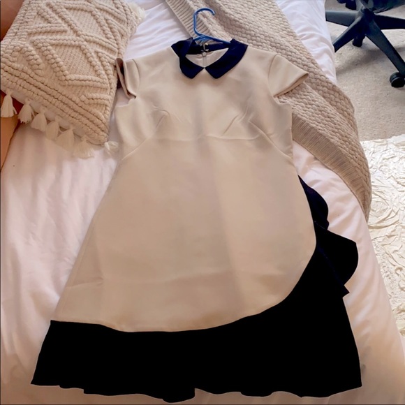 Kate Spade♠️Color Block Crepe Ruffle Sheath Dress - Picture 3 of 4